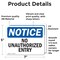 Signmission No Unauthorized Entry OSHA Notice Sign, Vinyl Decal, 7in W x 5in L, 2PK OS-2PACK-NS-D-57-L-15021 - alternate 3